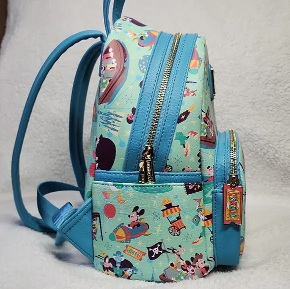 Disney Blue Mini Backpack with Cartoon Pattern - Picture 3 of 8